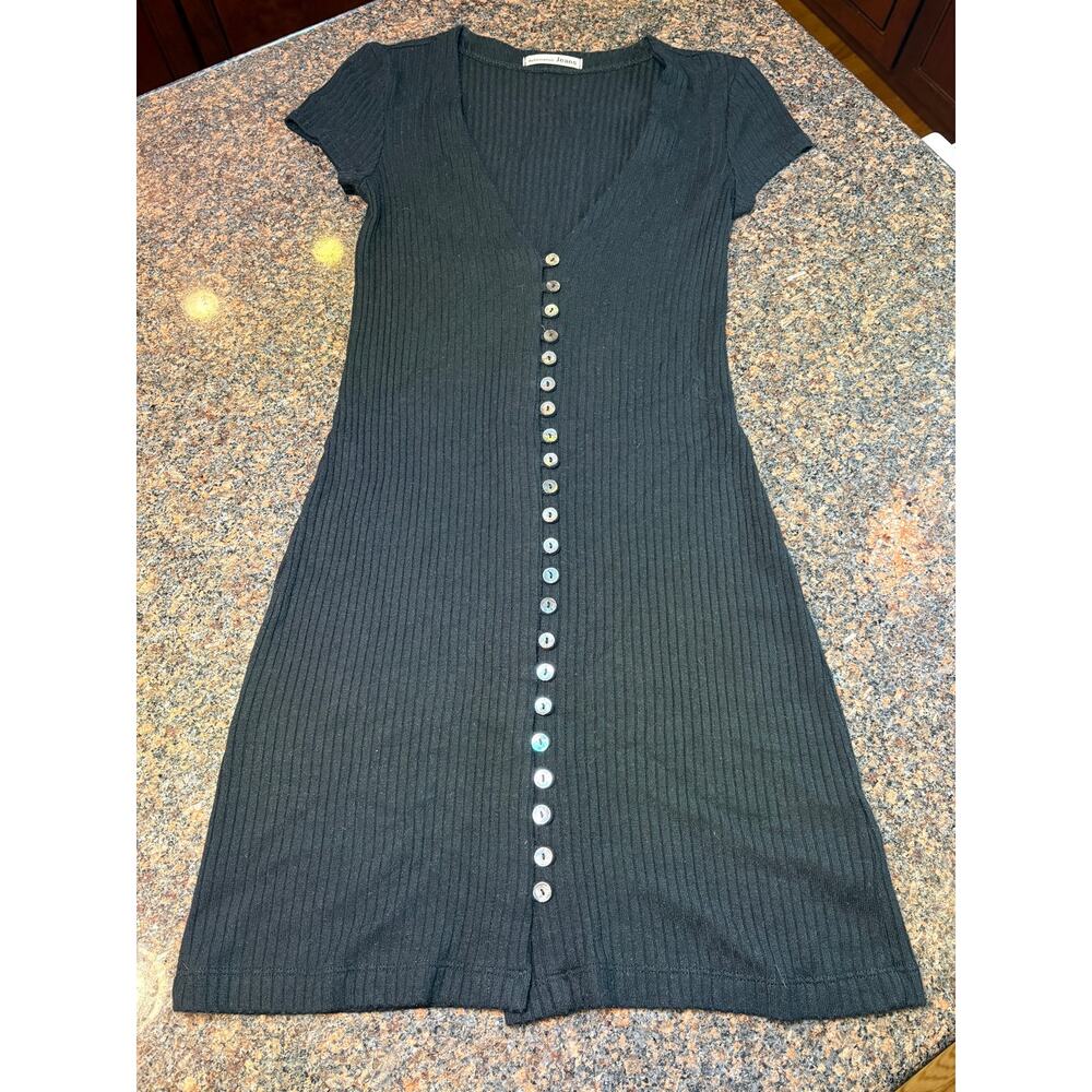 Reformation Black Ryder Ribbed Mini Dress Size S - Picture 12 of 16
